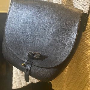 Lucky brand black leather crossbody purse